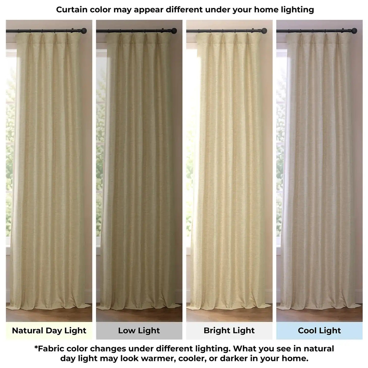 Ginger Bellino Textured Faux Linen Room Darkening Curtain