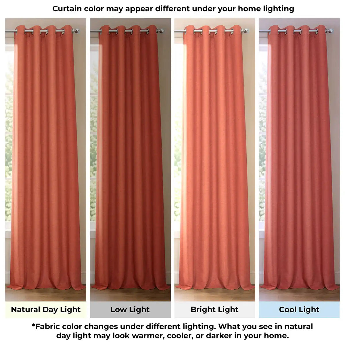 Persimmon Grommet Bellino Textured Faux Linen Room Darkening Curtain