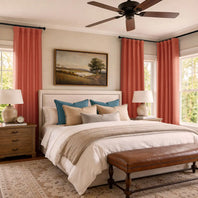 Persimmon Bellino Textured Faux Linen Room Darkening Curtain