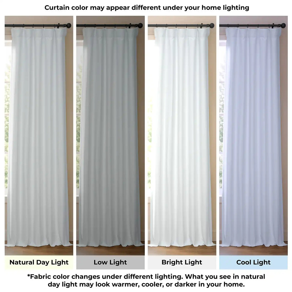 Mist White Bellino Textured Faux Linen Room Darkening Curtain