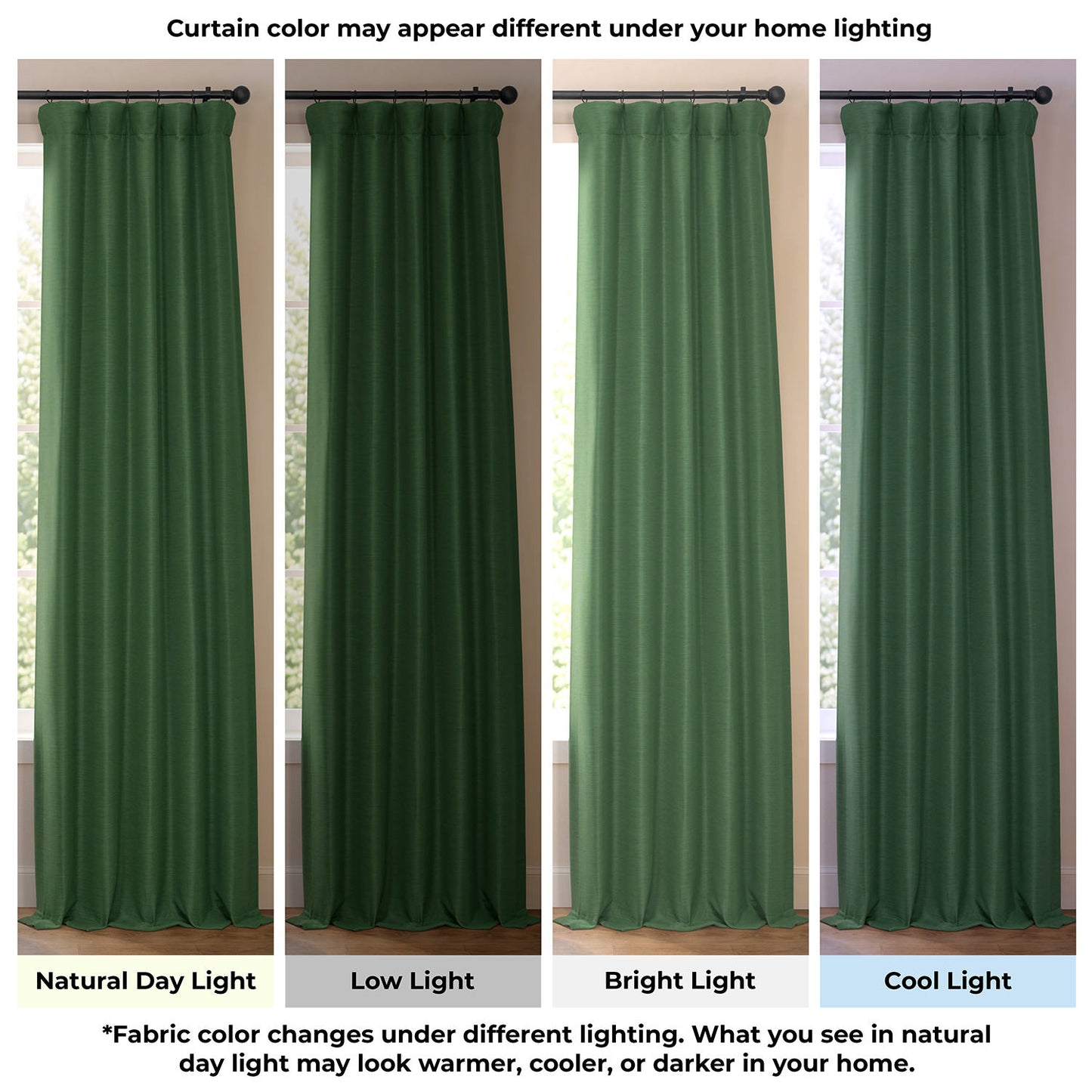 Pine Forest Bellino Textured Faux Linen Room Darkening Curtain