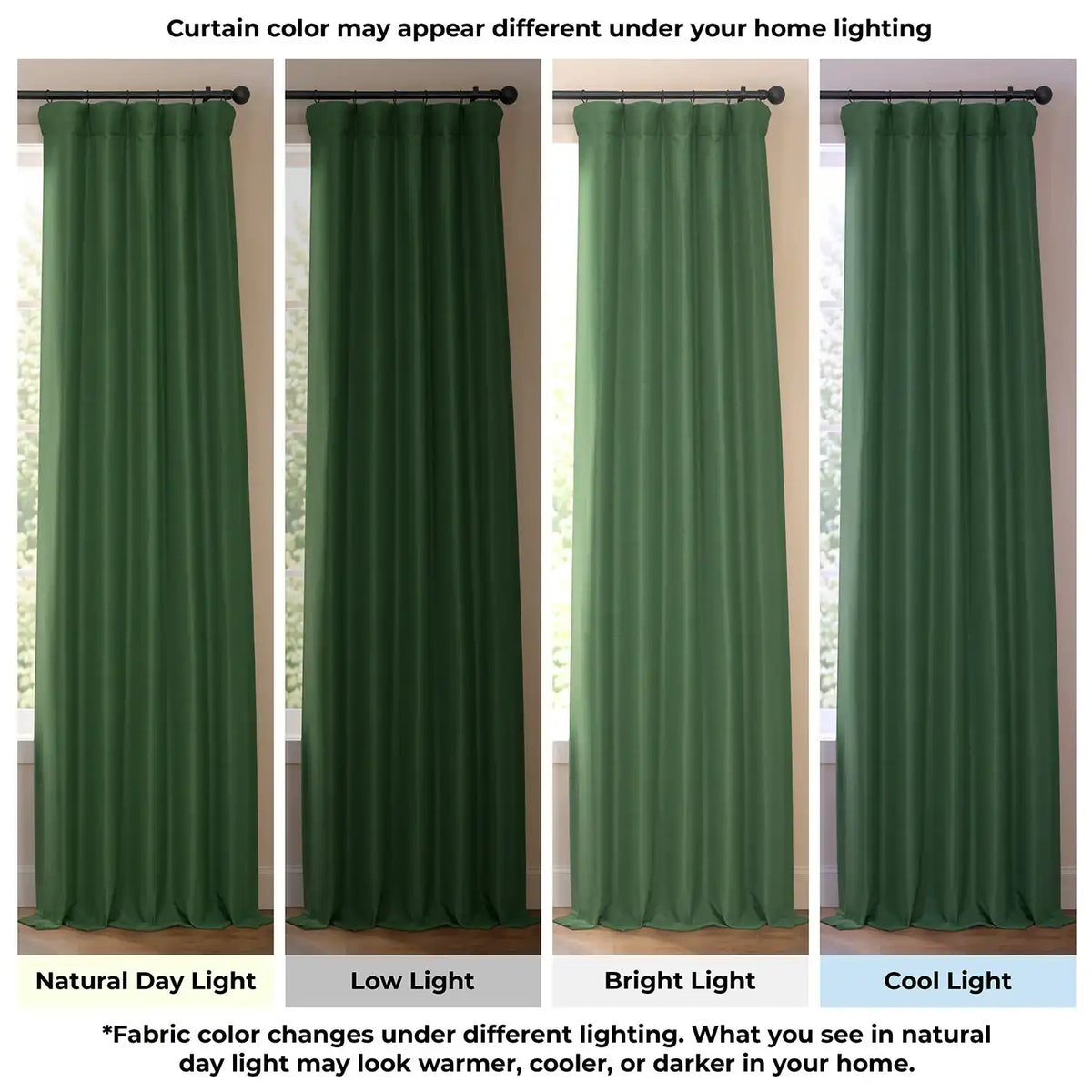 Pine Forest Bellino Textured Faux Linen Room Darkening Curtain