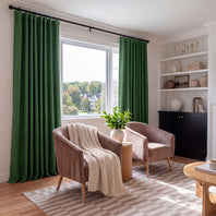Pine Forest Bellino Textured Faux Linen Custom Curtain