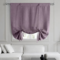 Iris Textured Faux Linen Room Darkening Tie-Up Window Shade