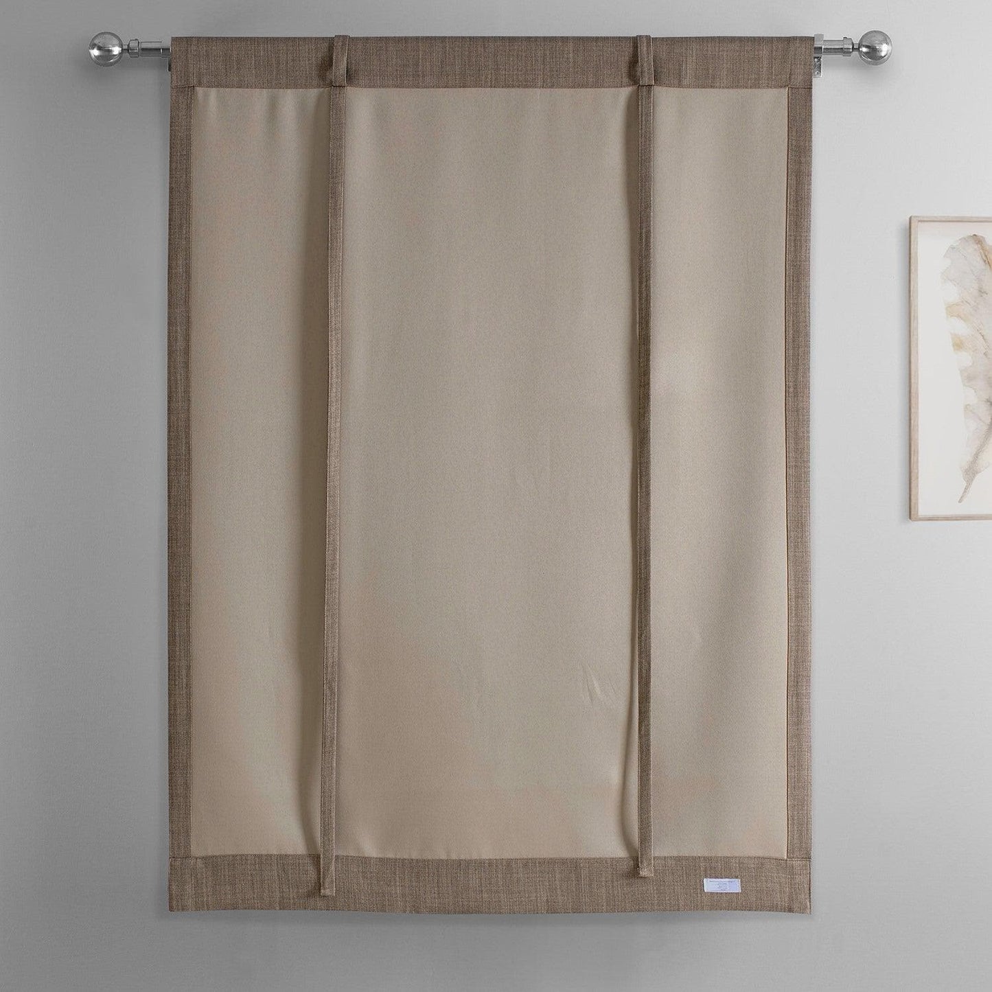 Dutch Cocoa Textured Faux Linen Tie-Up Window Shade - HalfPriceDrapes.com