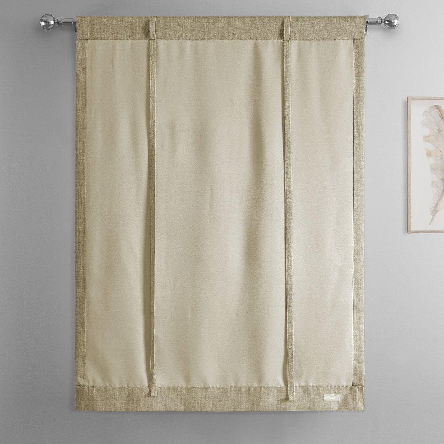 Thatched Tan Textured Faux Linen Tie-Up Window Shade - HalfPriceDrapes.com