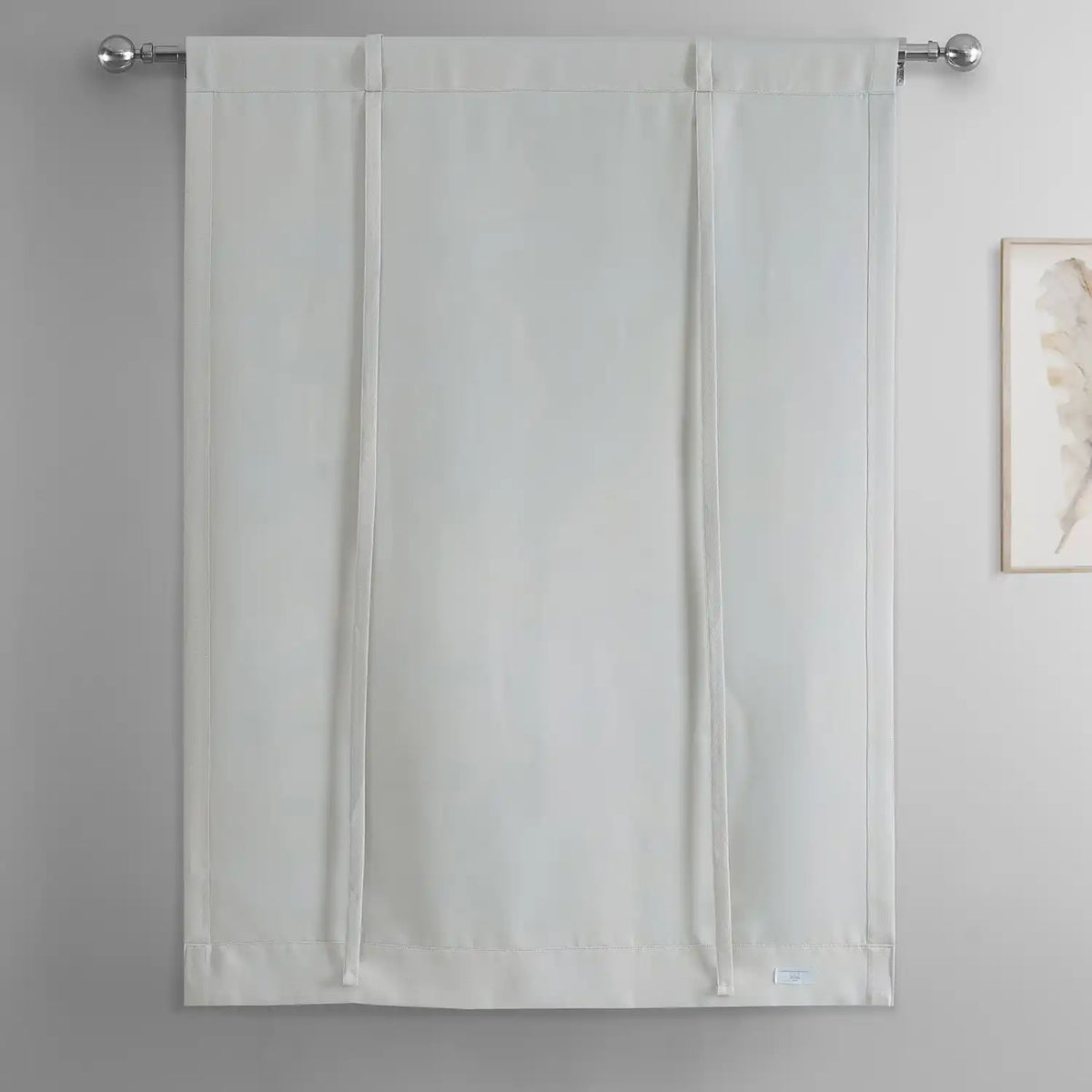 Oyster Mist Textured Faux Linen Room Darkening Tie-Up Window Shade