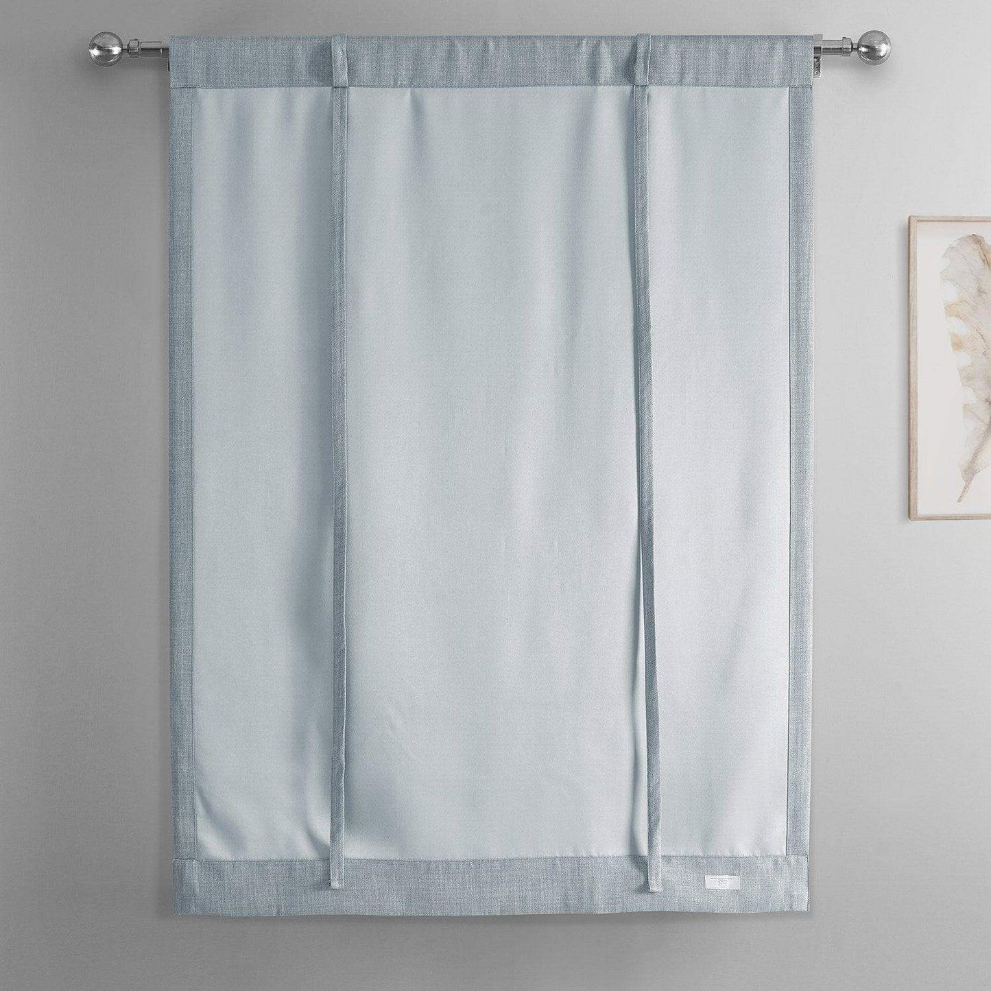 Heather Grey Textured Faux Linen Tie-Up Window Shade - HalfPriceDrapes.com