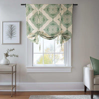 Henna Clover Emblem Tie-Up Window Shade - HalfPriceDrapes.com