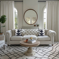 Birch Taupe Textured Faux Linen Custom Curtain