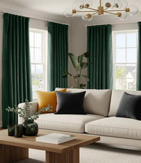 Blackforest Green Signature Velvet Custom Curtain