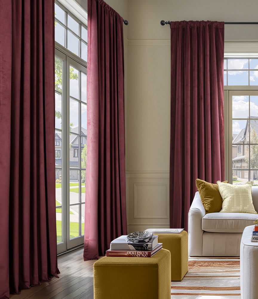 Burgundy Signature Velvet Custom Curtain