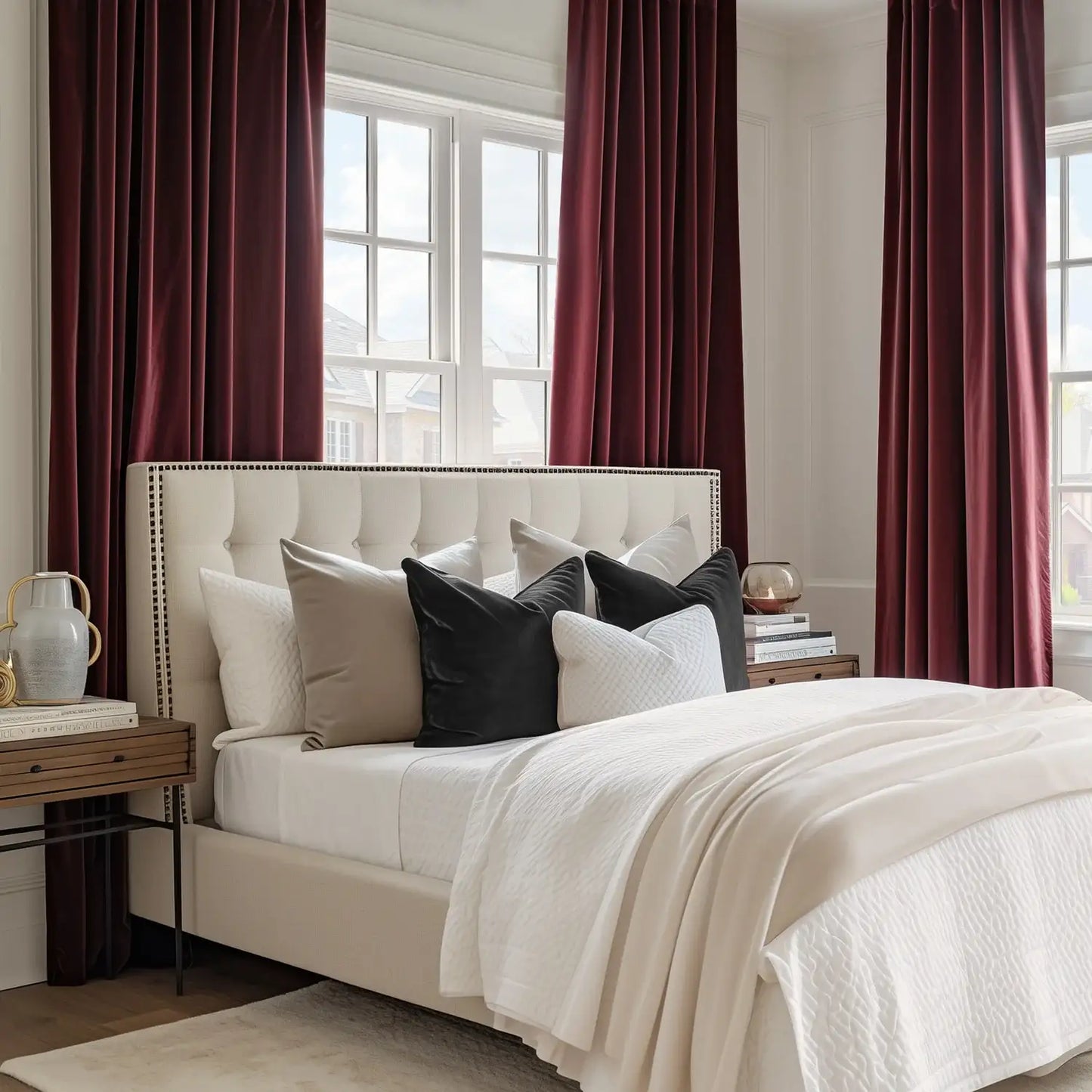 Burgundy Signature Velvet Custom Curtain