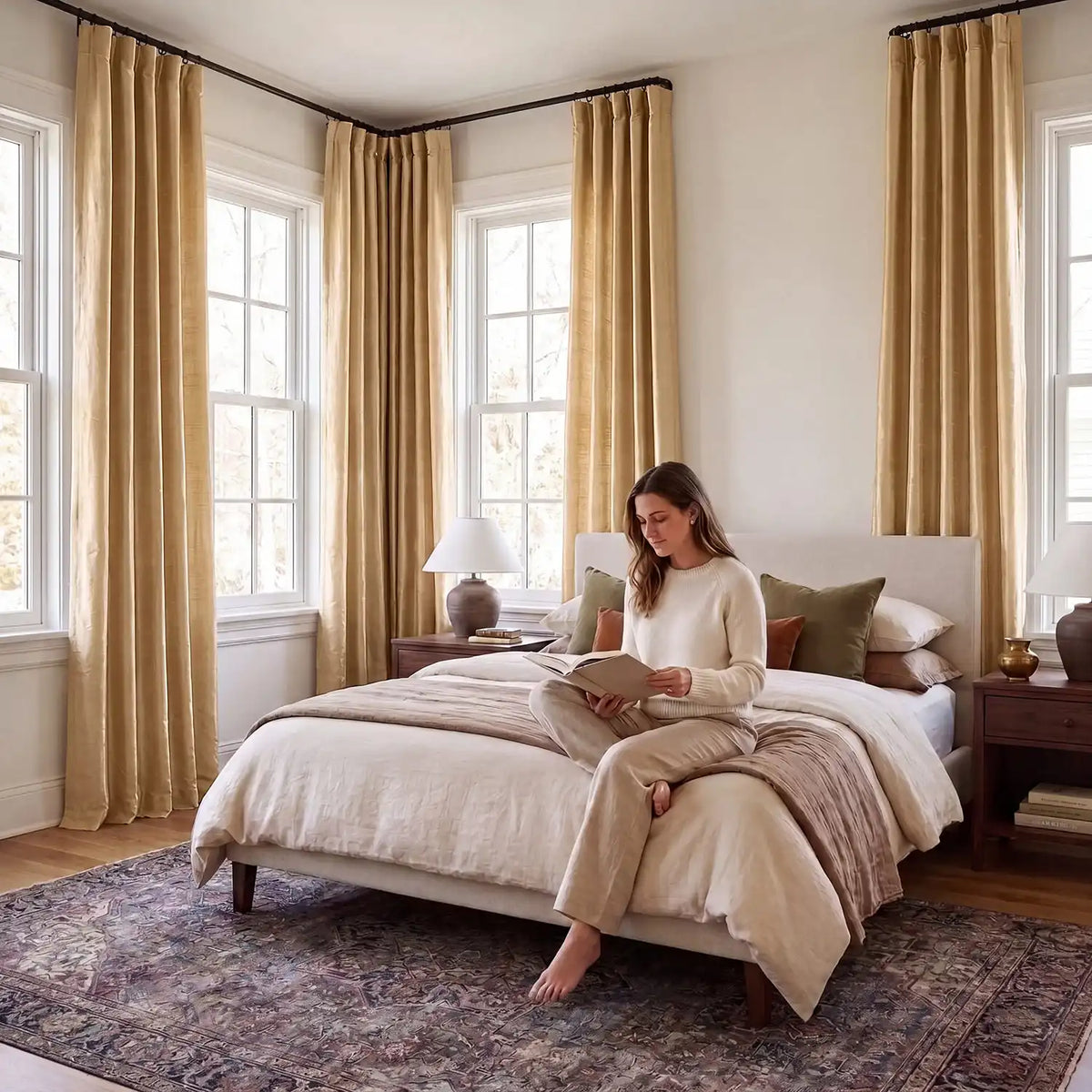 Biscotti Textured Dupioni Silk Room Darkening Curtain