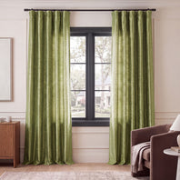 Paradise Green Textured Dupioni Silk Room Darkening Curtain