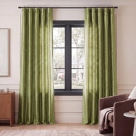Paradise Green Textured Dupioni Silk Room Darkening Curtain