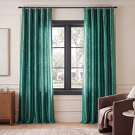 Carnival Green Textured Dupioni Silk Room Darkening Curtain