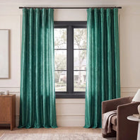 Carnival Green Textured Dupioni Silk Room Darkening Curtain