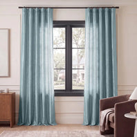 Siberian Ice Textured Dupioni Silk Room Darkening Curtain