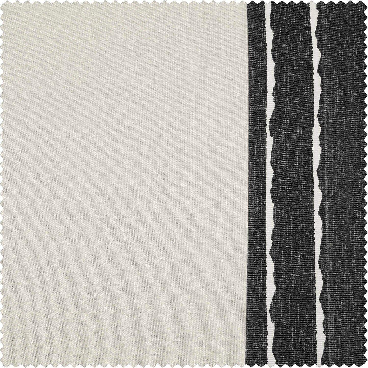 Sharkskin Black Bordered Cotton Swatch - HalfPriceDrapes.com