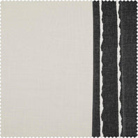 Sharkskin Black Bordered Cotton Swatch - HalfPriceDrapes.com