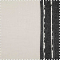 Sharkskin Black Bordered Cotton Swatch - HalfPriceDrapes.com