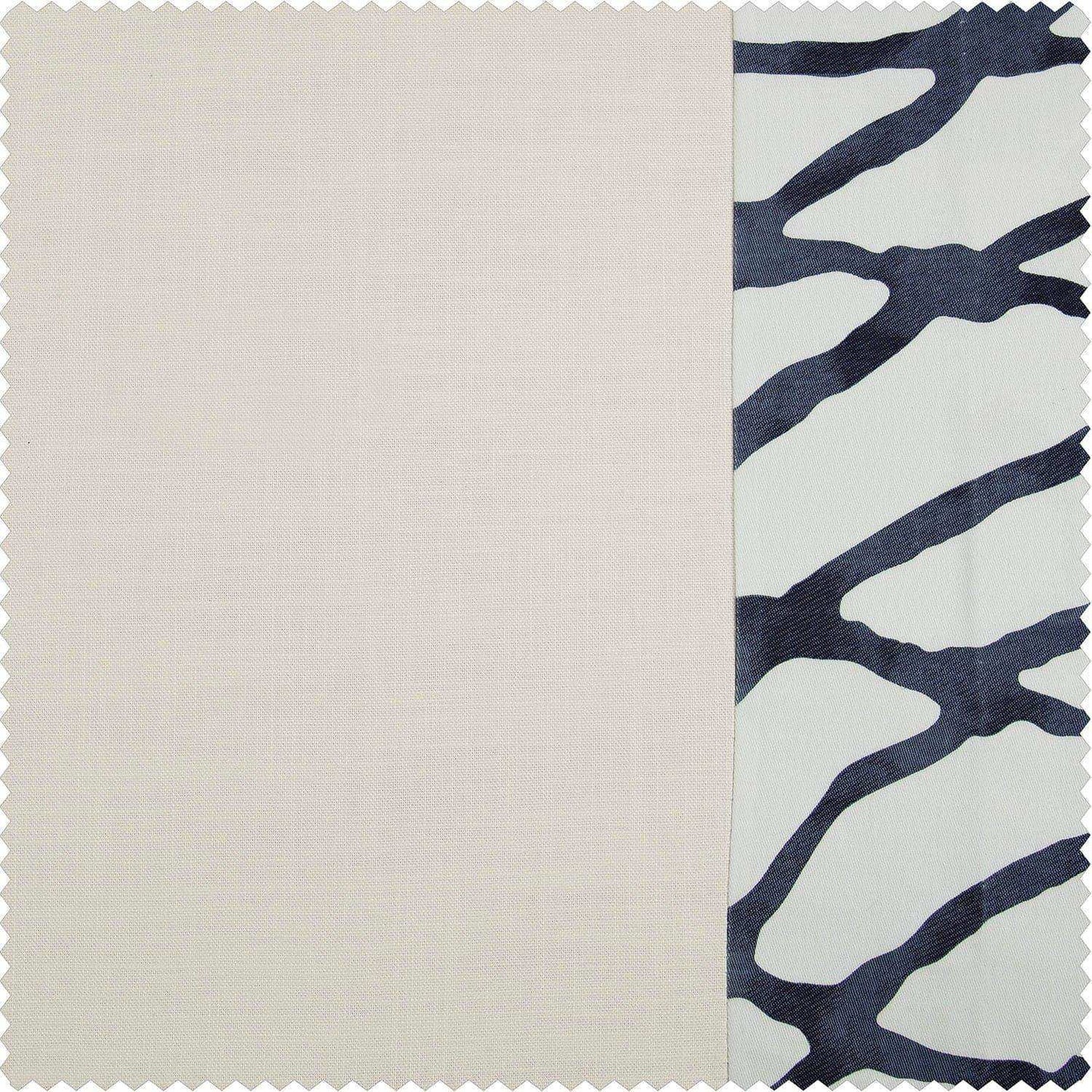 Ellis Blue Bordered Cotton Swatch - HalfPriceDrapes.com