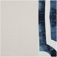 Mecca Blue Bordered Cotton Swatch - HalfPriceDrapes.com