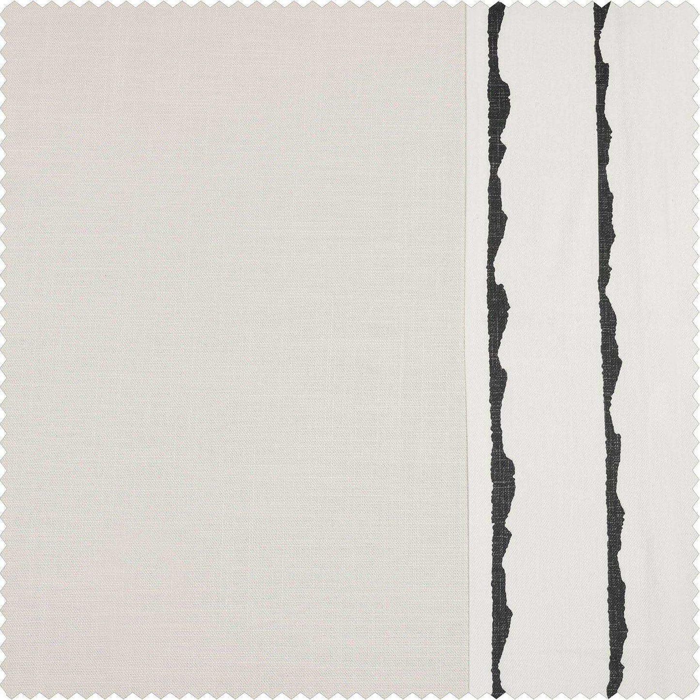Sharkskin Black Striped Bordered Cotton Swatch - HalfPriceDrapes.com
