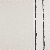 Sharkskin Black Striped Bordered Cotton Swatch - HalfPriceDrapes.com