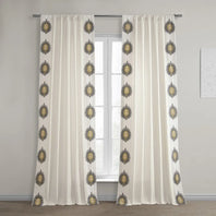 Mayan Gold Bordered Cotton Curtain - HalfPriceDrapes.com