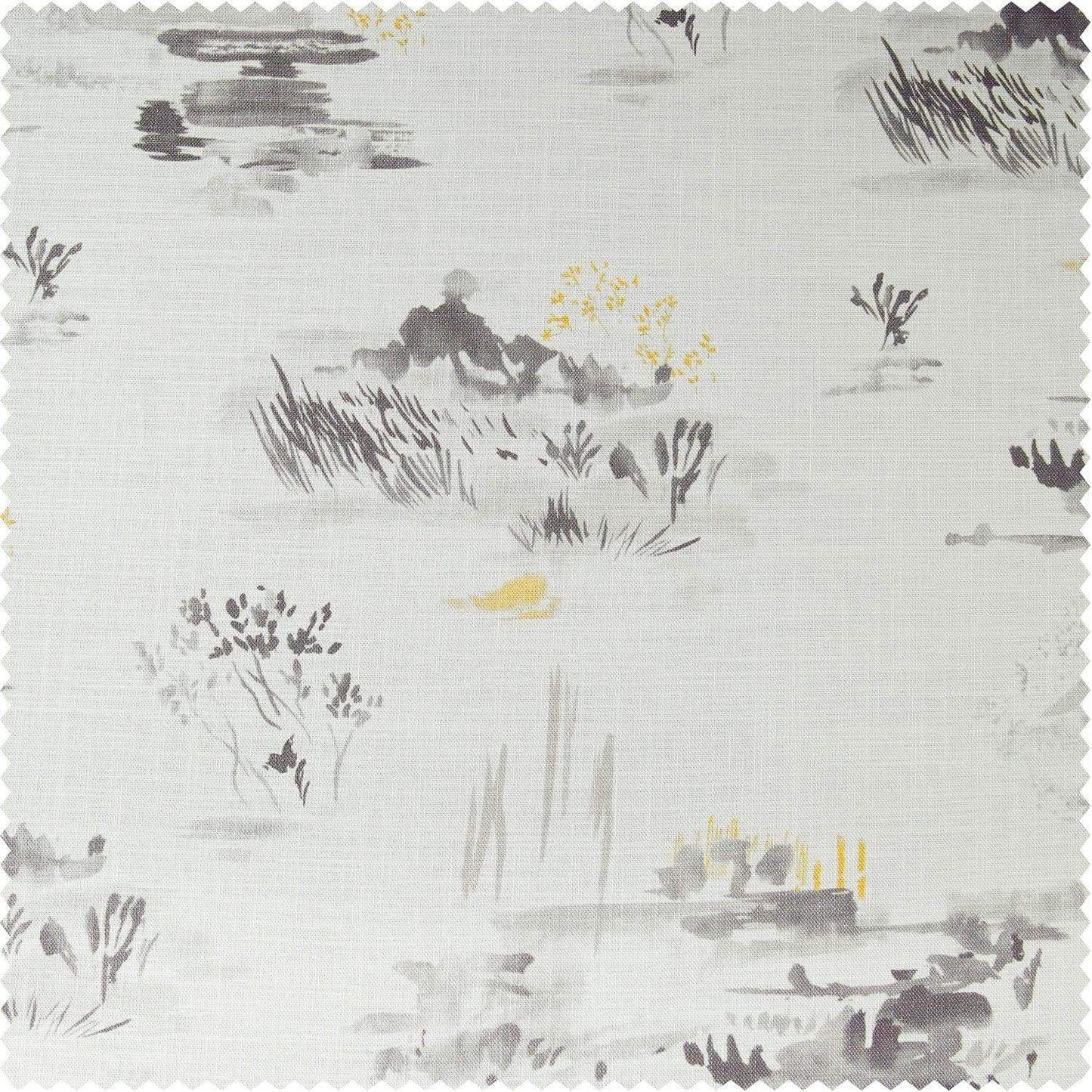 Patches Grey Textured Printed Cotton Room Darkening Swatch - HalfPriceDrapes.com