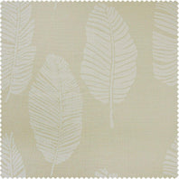 Leaflet White Textured Printed Cotton Room Darkening Swatch - HalfPriceDrapes.com
