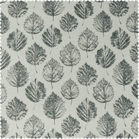 Elm Leaf Black Textured Printed Cotton Room Darkening Swatch - HalfPriceDrapes.com