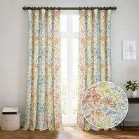 Fruit Manor Multi Color Paisley Dune Cotton Textured Printed Room Darkening Curtain