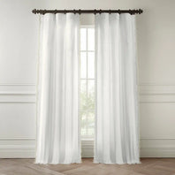 Channing White Bordered Modern Hampton Textured Cotton Light Filtering Curtain