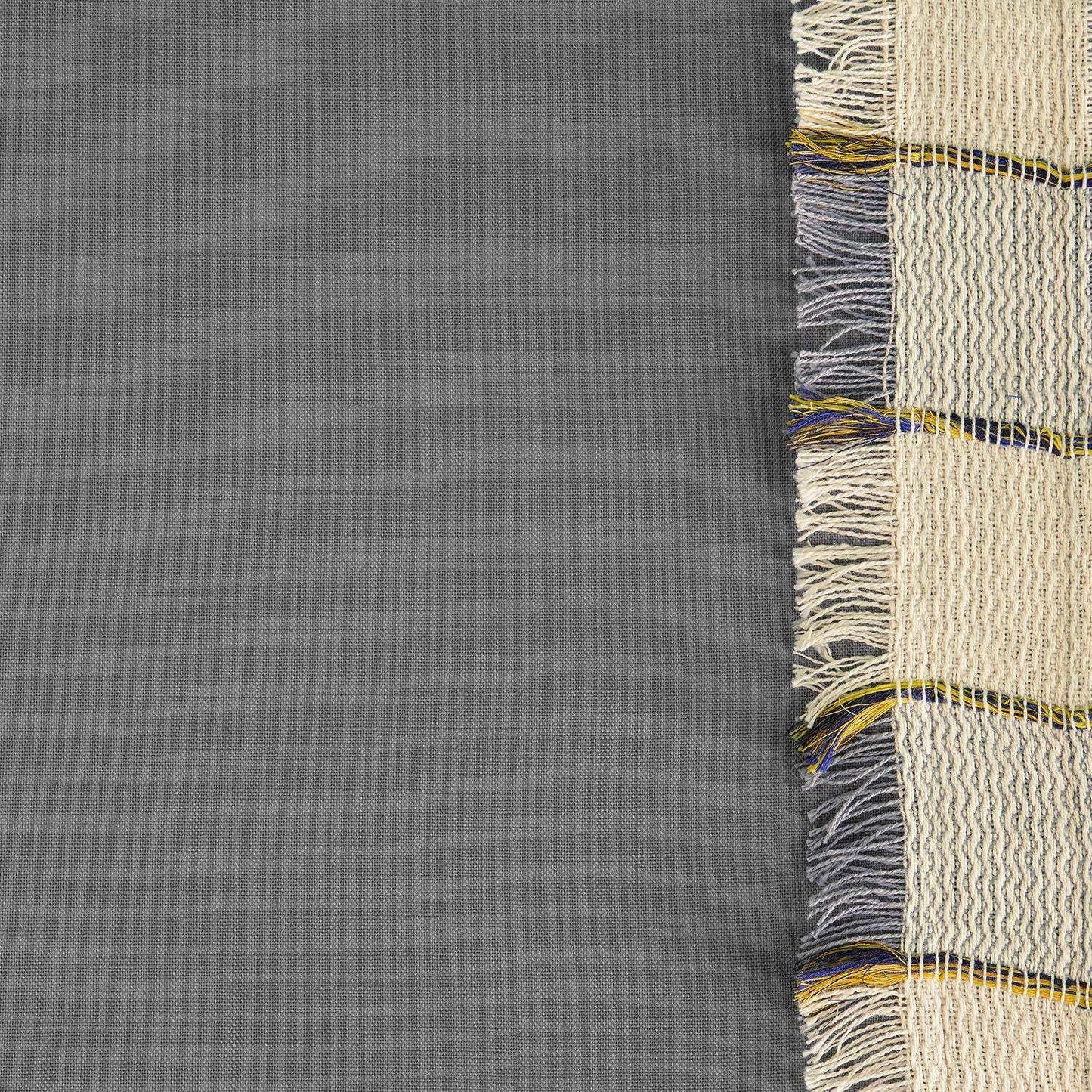 Dixy Grey Bordered Modern Hampton Textured Cotton Swatch