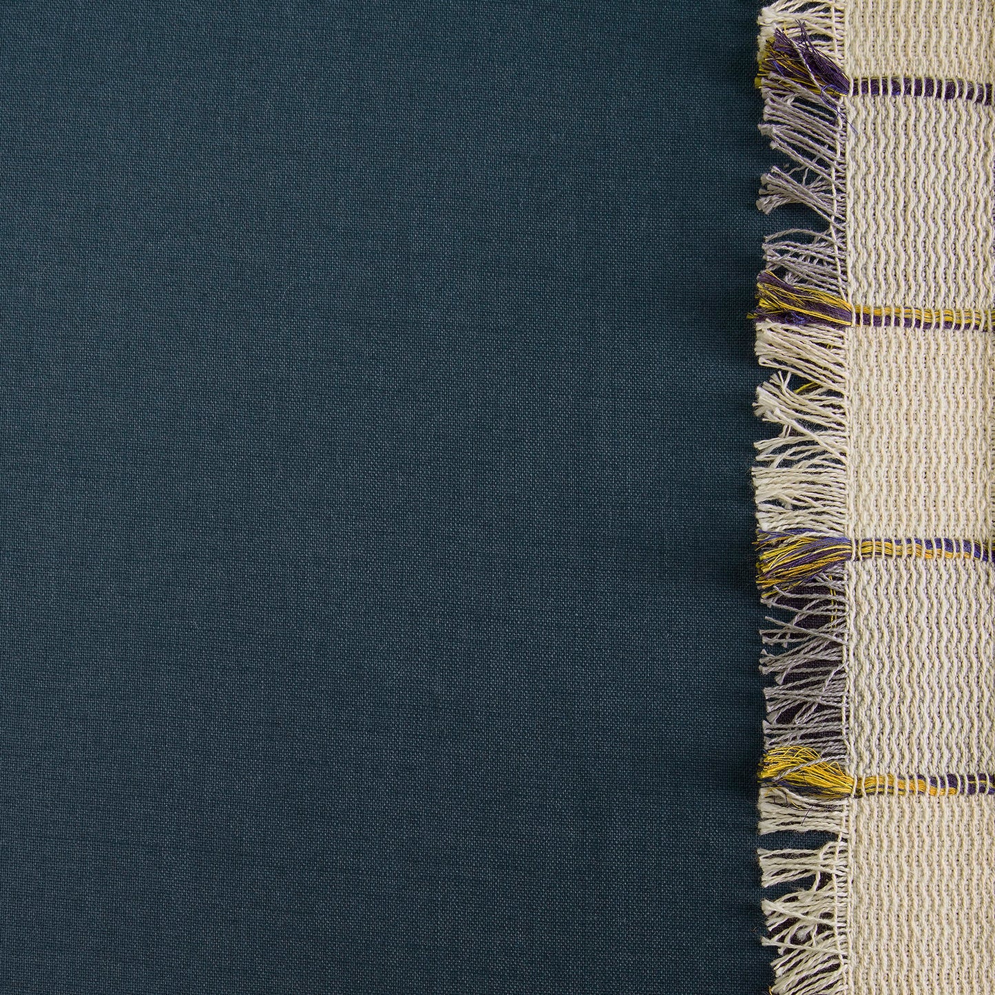 Dixy Blue Bordered Modern Hampton Textured Cotton Swatch