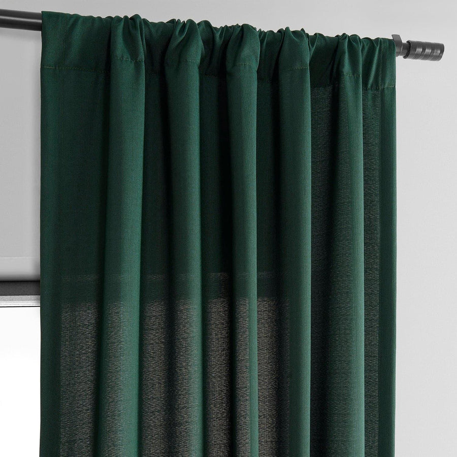 Deep Green Dobby Linen Curtain - HalfPriceDrapes.com