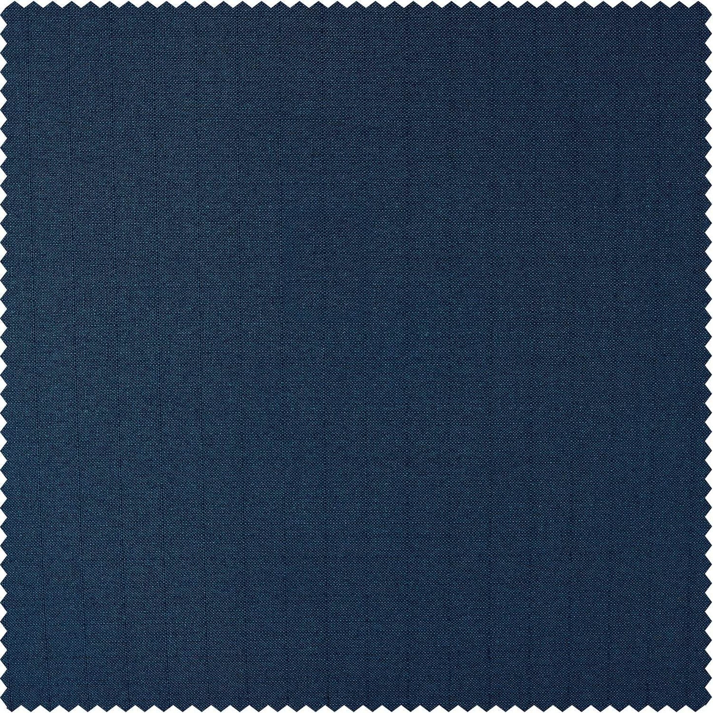 Deep Blue Dobby Linen Custom Curtain