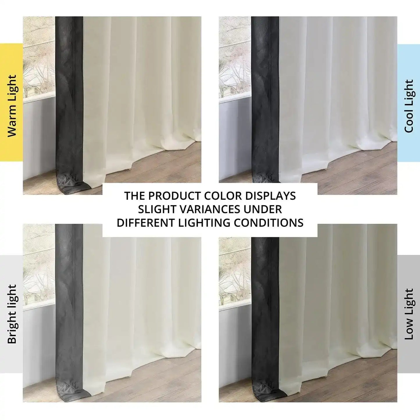 Off-White & Graphite Fresh Pop Dobby Linen Light Filtering Curtain - HalfPriceDrapes.com