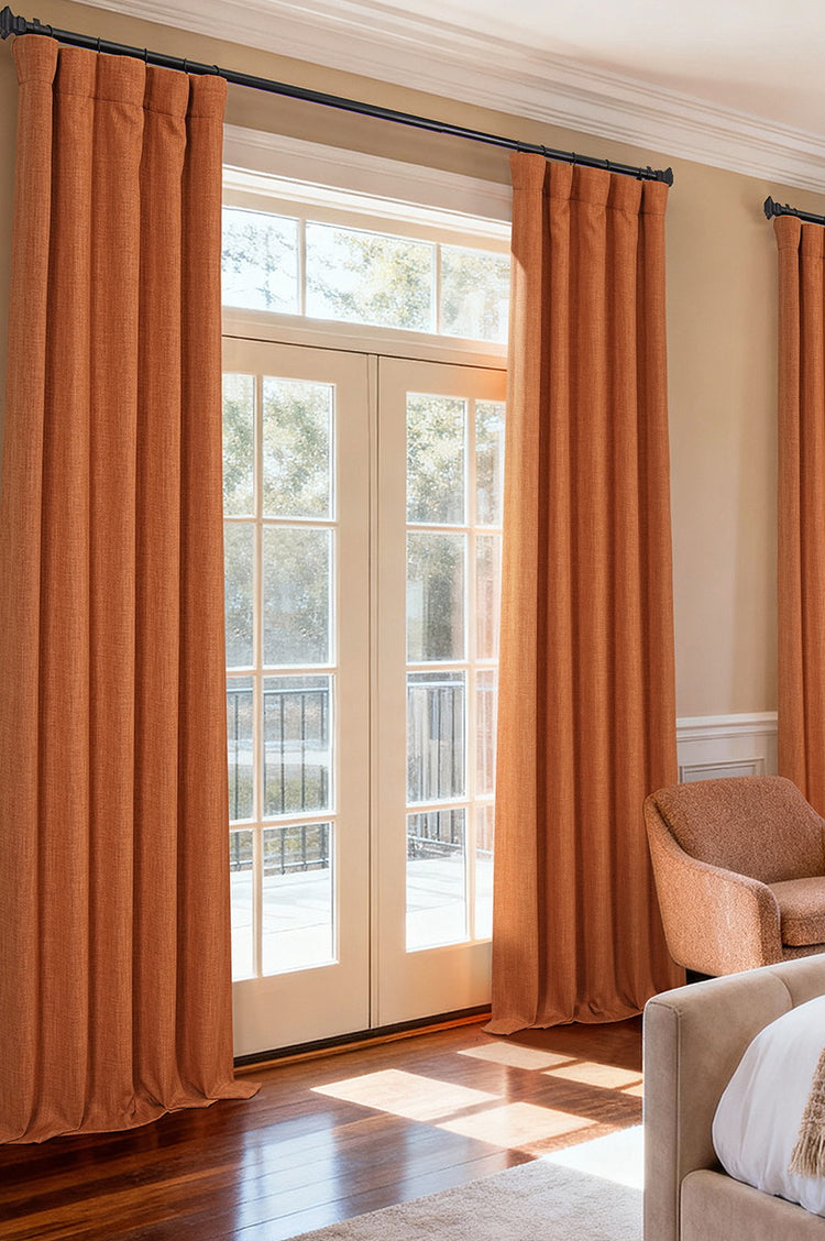 Textured Faux Linen Curtains
