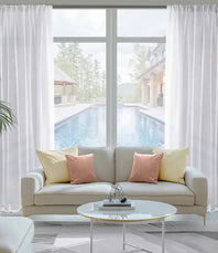 Double Layered White Sheer Custom Curtain