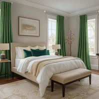 Eden Green Heritage Plush Velvet Custom Curtain