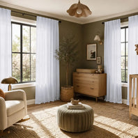 Rice White Heavy Faux Linen Custom Curtain