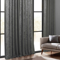 Pewter Grey Heavy Faux Linen Custom Curtain