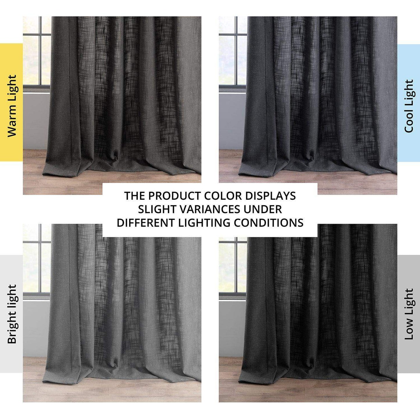 Slate Grey Heavy Faux Linen Curtain