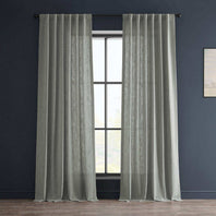 Ash Grey Heavy Faux Linen Curtain
