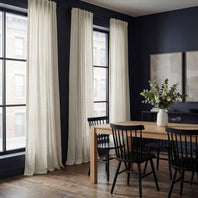 Malted Cream Heavy Faux Linen Semi-Sheer Curtain