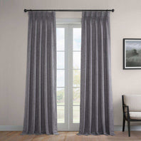 Modern Grey French Pleat Heathered Woolen Weave Room Darkening Curtain - HalfPriceDrapes.com